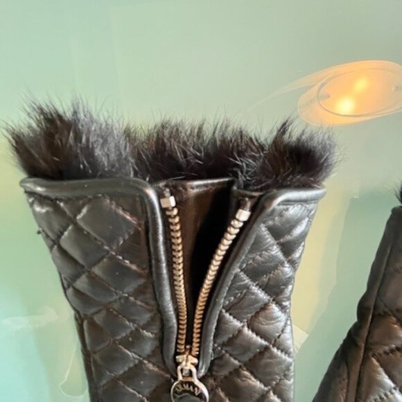 GIORGIO ARMANI - SOFT LEATHER BLACK GLOVES / SIZE SMALL - Picture 2 of 4